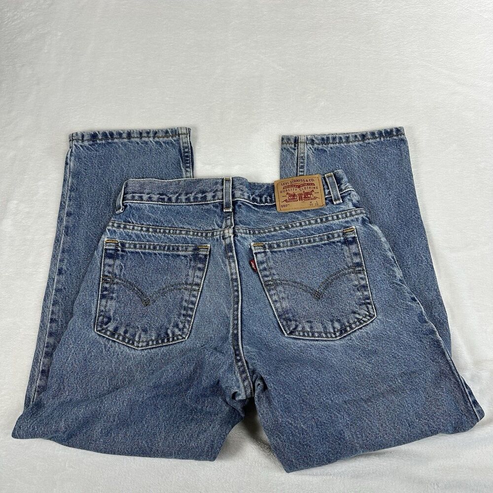 Levis 550 Relaxed Fit Husky Jeans Youth 30x26 Light Wash Vintage USA Style 0701